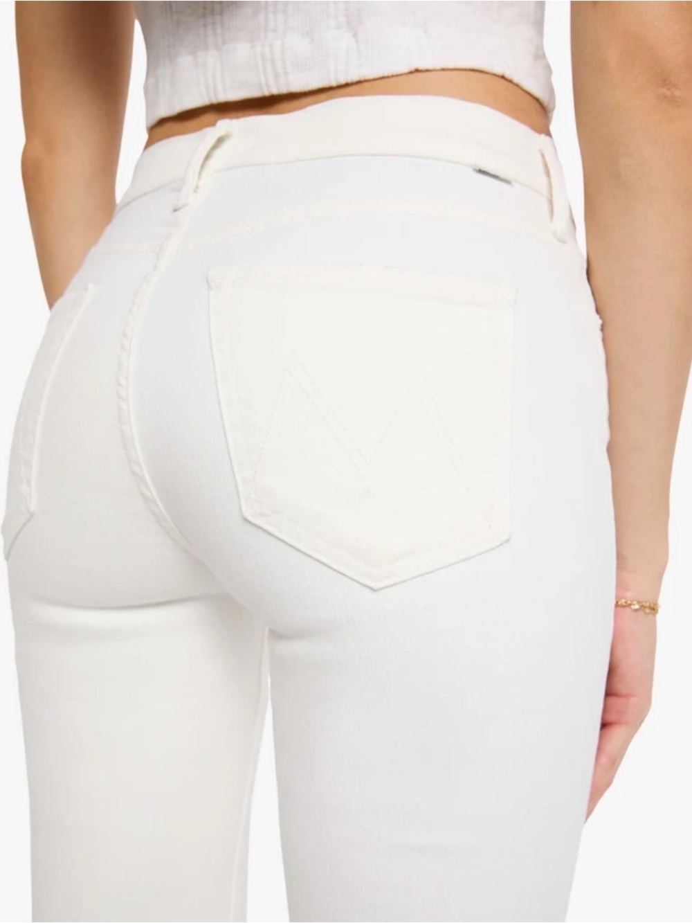 MOTHER The Mid Rise Dazzler Crop Fray